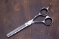 Preview: Mitzaki-Master600-Modelierschere, 6.0" ZOLL,Scherenblätter aus 440C Japanstahl, Hohl geschliffen, ergonomische Formgebung, Schneiden mit Semikonvexschliff, Fingerringe herausnehmbar, fester Fingerhaken